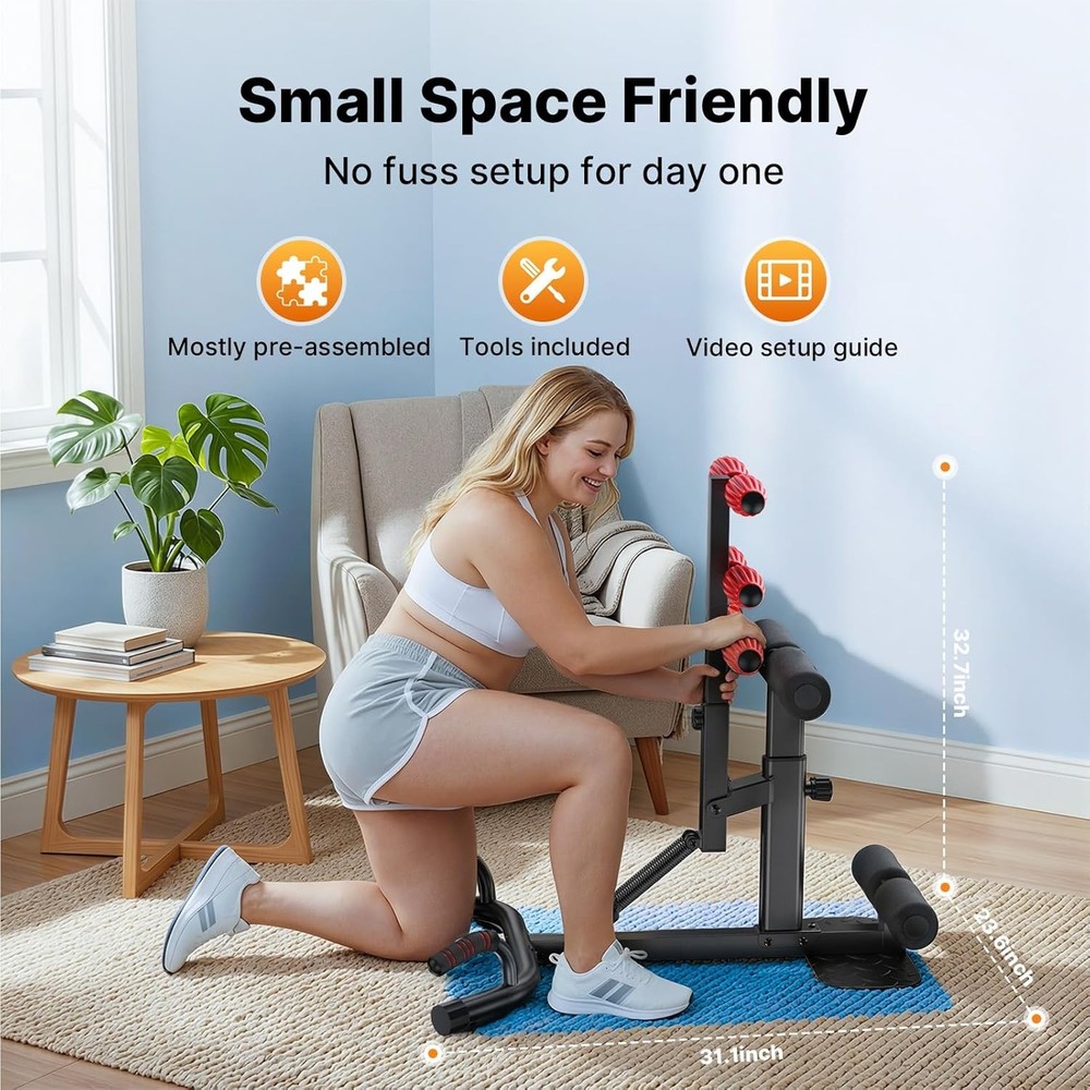 Deep Squat Machine Adjustable Glutes Trainer Machine Core & Leg Exercise Home