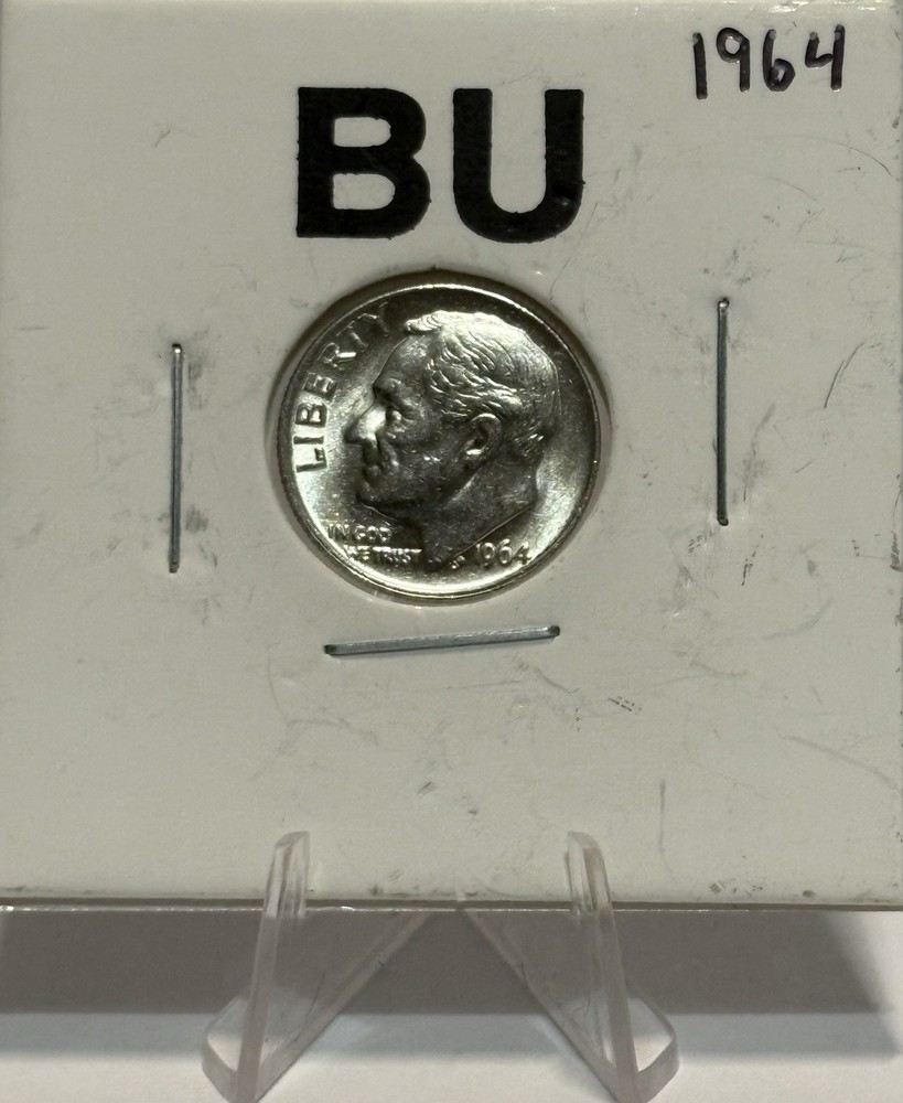 One (1) 1964 90% SILVER ROOSEVELT DIME, BU! 🔥