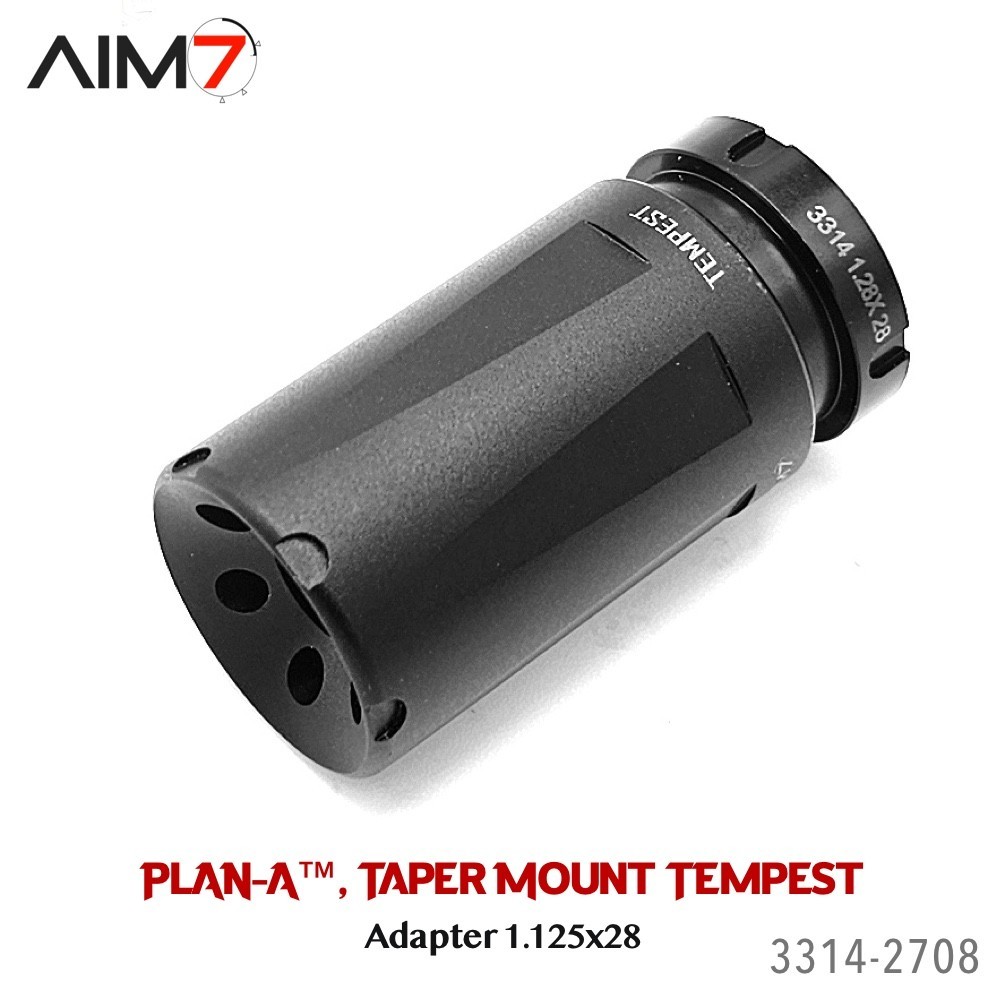 Aim7 1.125"X28 Plan-A taper Mount With Tempest Muzzle Brake