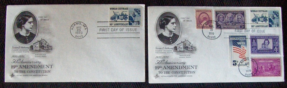 US 2 FDC 50TH ANNIVERSARY, 19TH AMENDMENT TO THE CONSTITUTION 1970