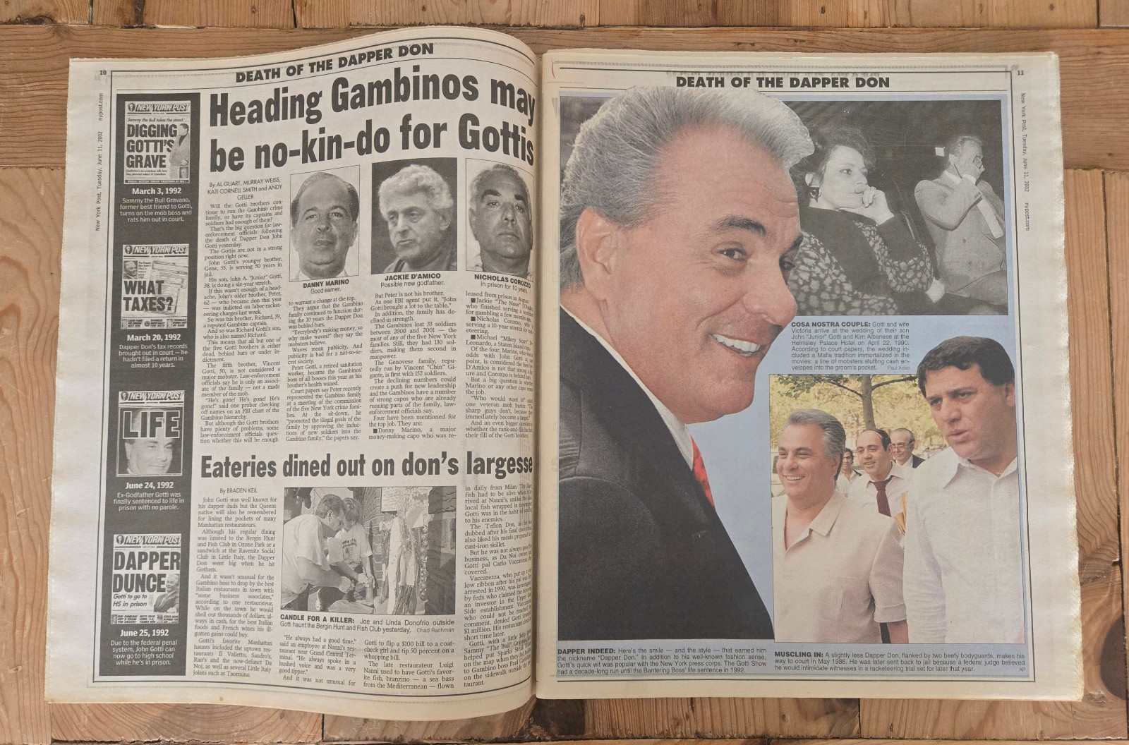 “DAPPER DON DEAD” – Gangster John Gotti Death - New York Post – June 11, 2002