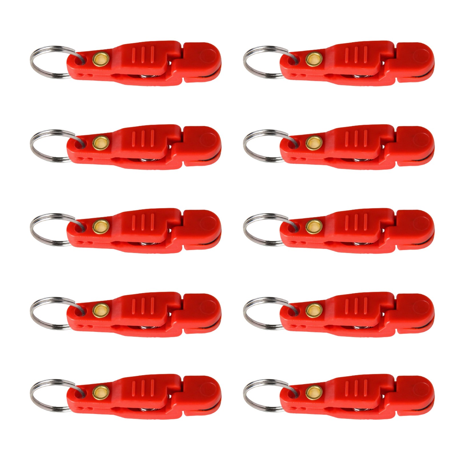 10pcs Red Quick-Release Clips For Fishing Line In Seawater And Freshwater
