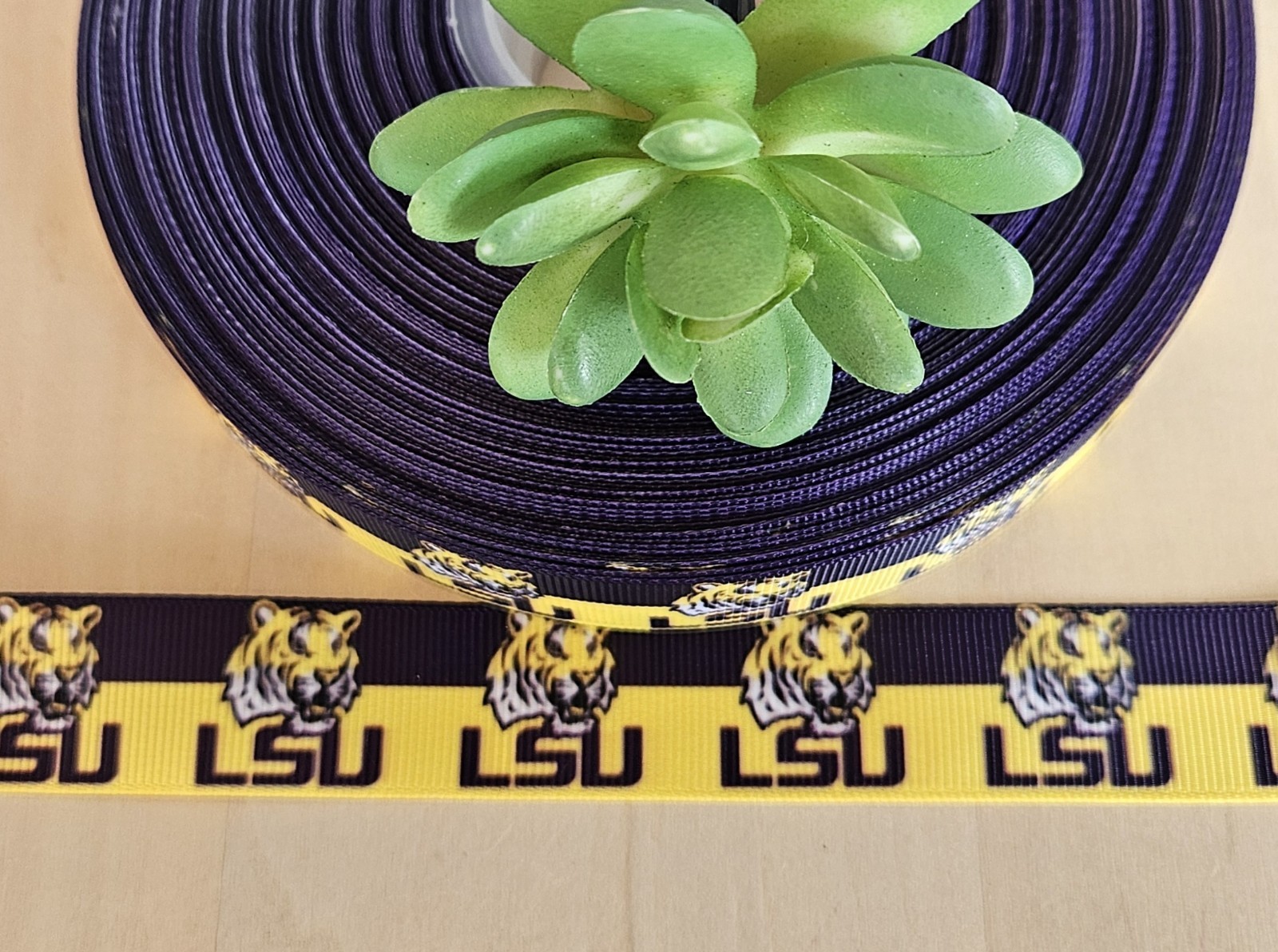 7/8" (1 YD) Louisiana State University LSU Collegiate Ribbon