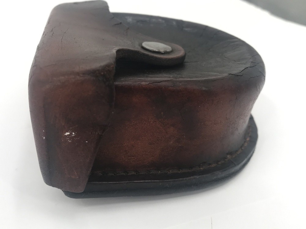 Vintage Leather Compass Belt Holder Case Brown