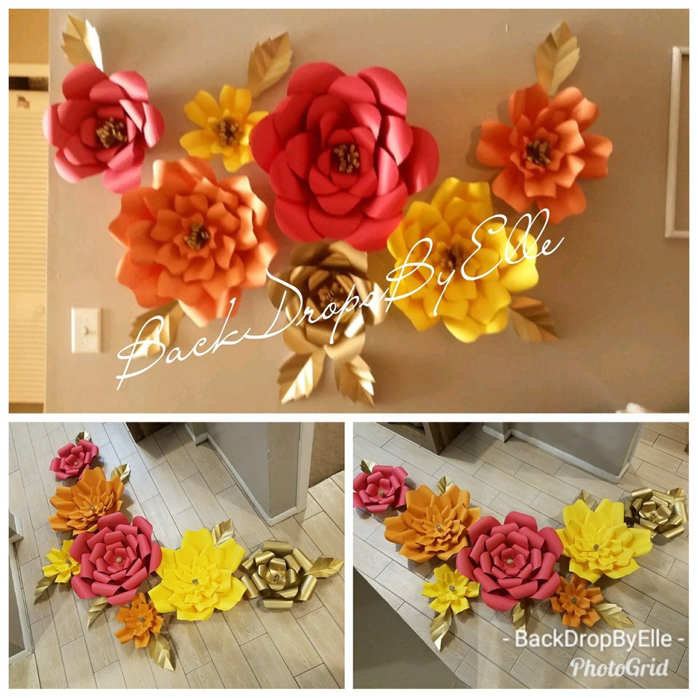 7 LARGE Paper flowers wall Decor!!♡♡ unicorn