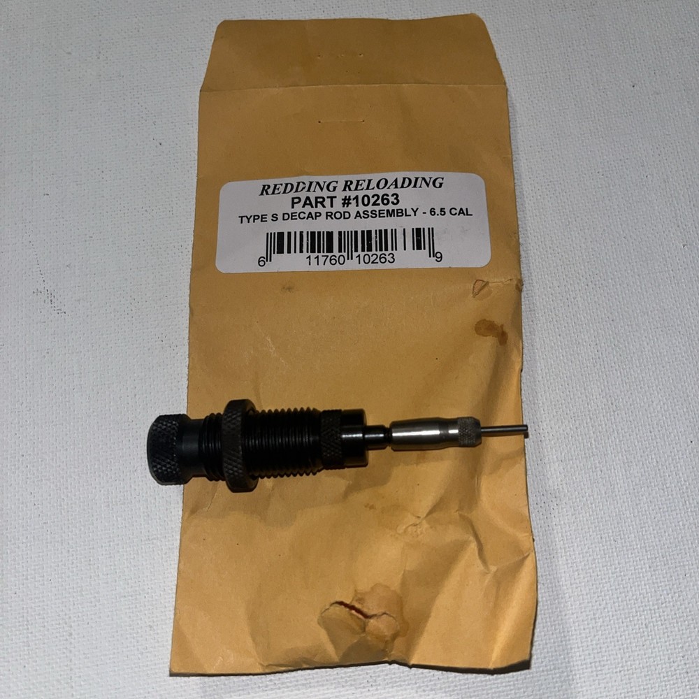 10263  REDDING TYPE-S DECAPPING ROD ASSEMBLY 6.5MM CAL - NEW