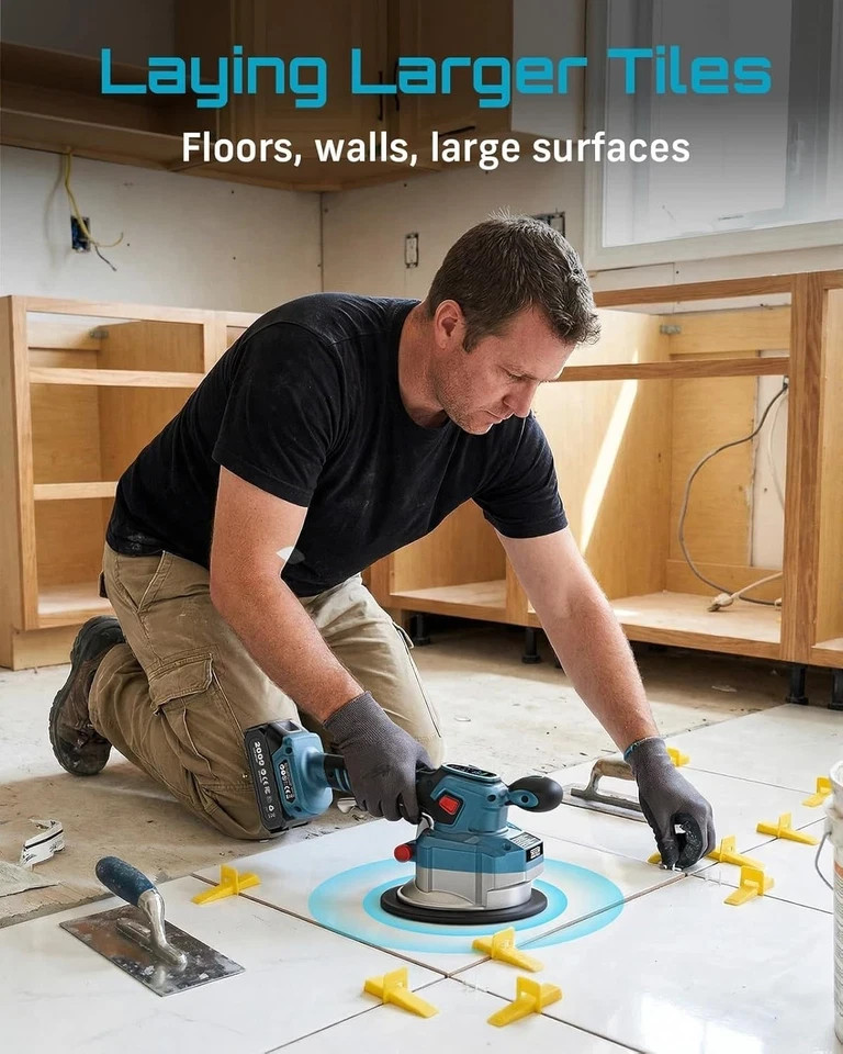 10-Hour Battery Tile Vibration Tool with 145mm Suction: Reliable and Versatile
