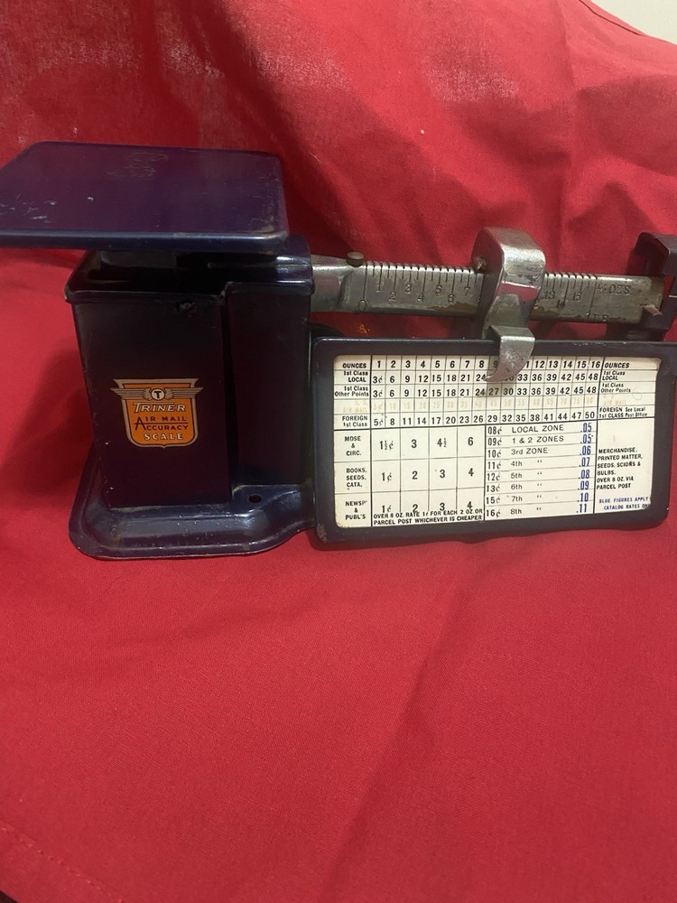 Antique TRINER AIR MAIL ACCURACY POSTAL SCALE. Early model, EUC.