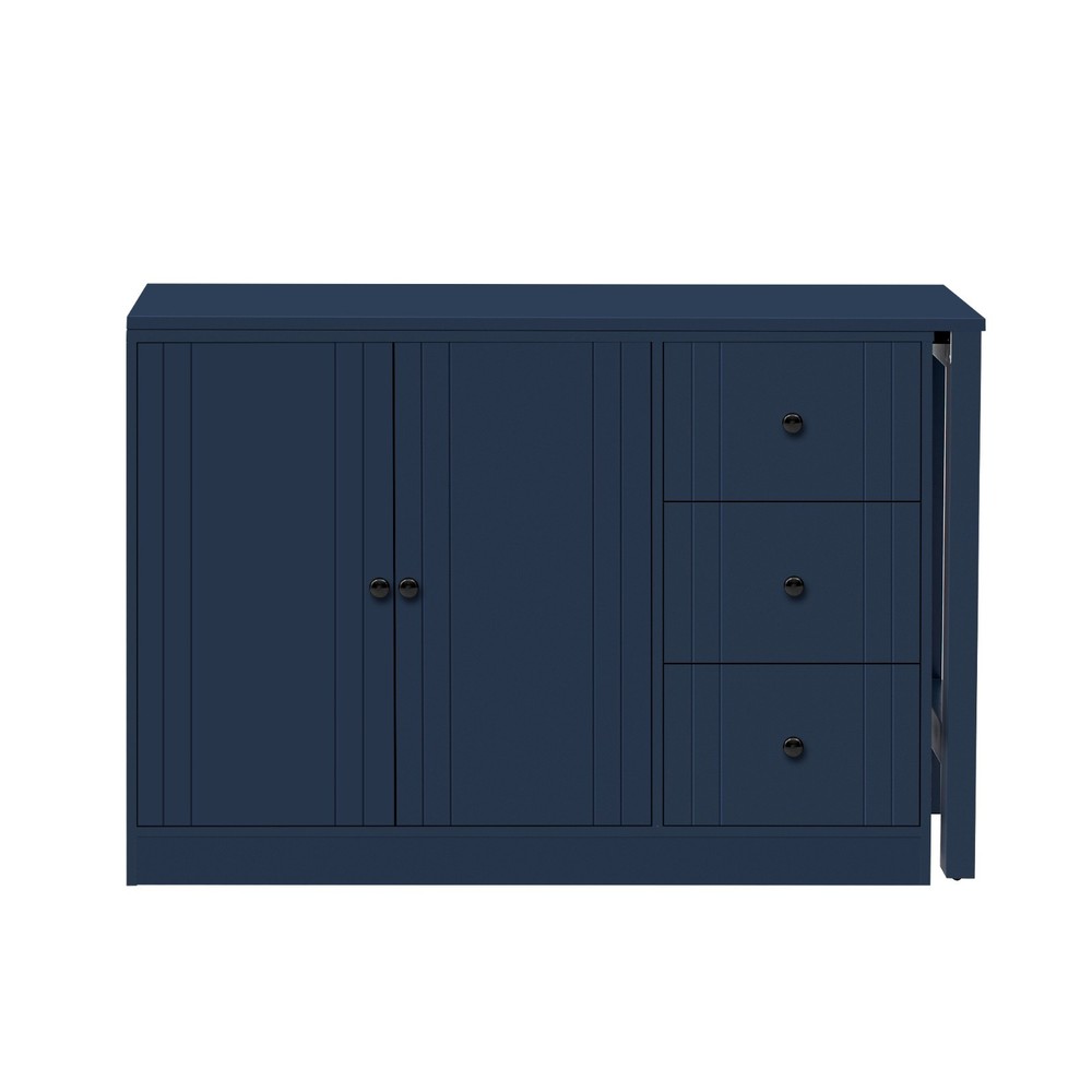 89.7'' Multifunctional Wooden Sideboard (Extendable Table, 2 Doors+3 Drawers)