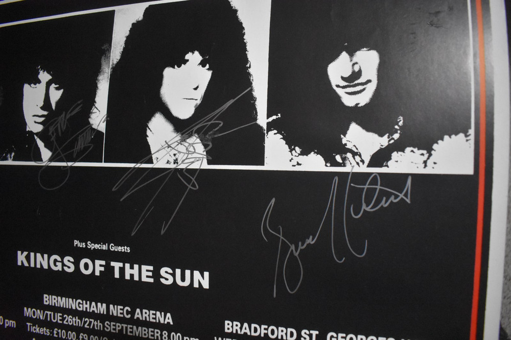 KISS Crazy Nights tour poster signed by entire band. ERIC CARR Stanley Simmons