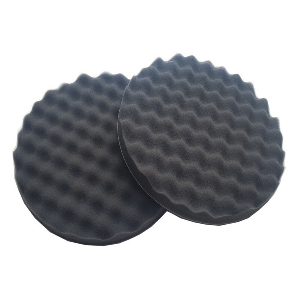 2Pcs 05723 8 Black Round Foam Compounding Polishing Pad Single Sided Flat Back