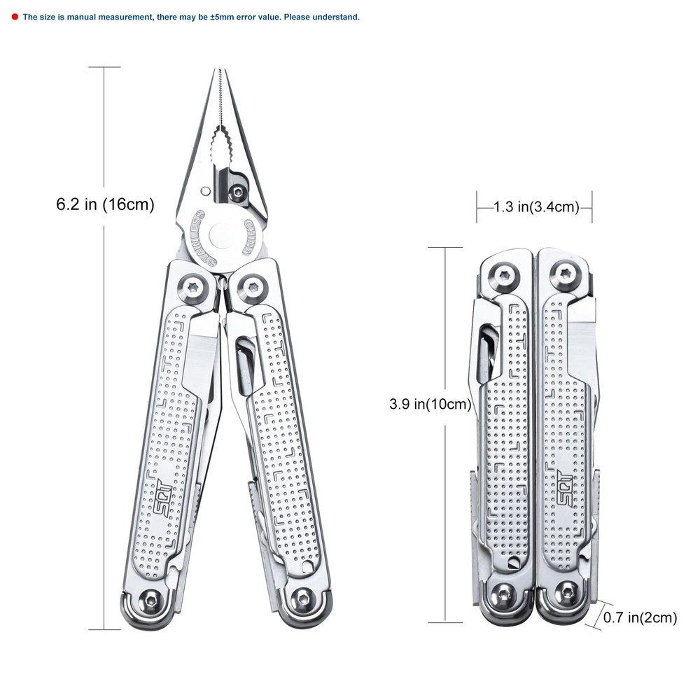 SQT2048 20-in-1 Multitool, Foldable & Self-Locking, Professional Tool for DIY...