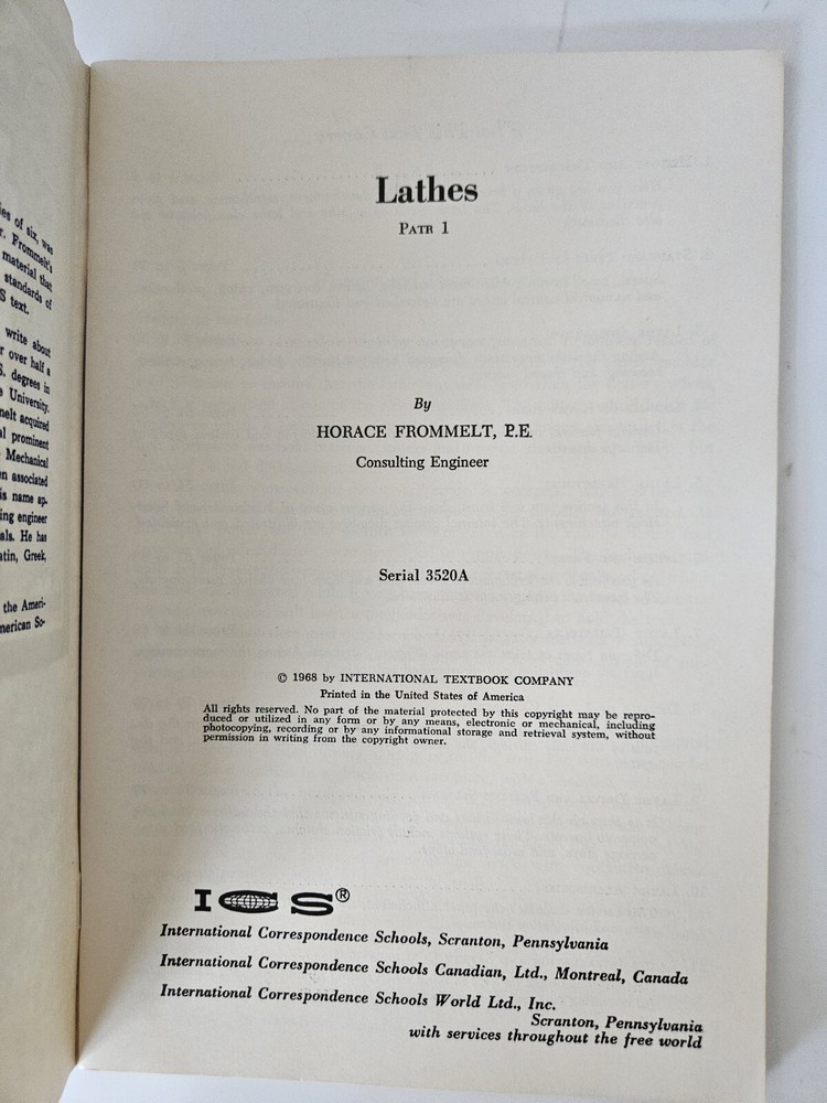 Lathes By Horace Frommelt
