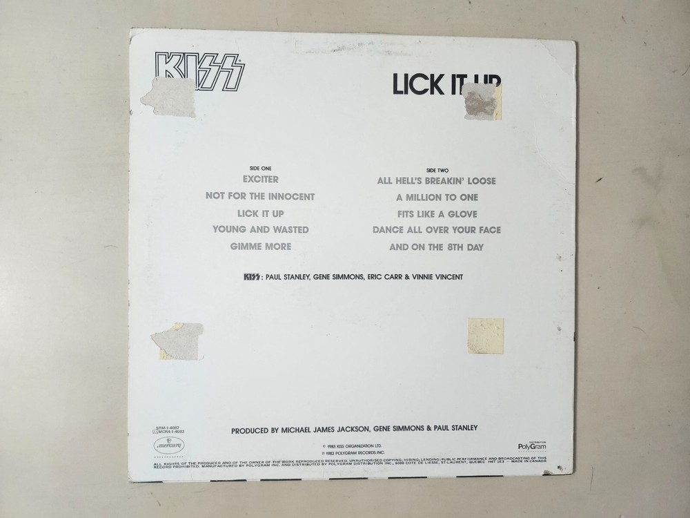 KISS Paul Stanley Signed Autographed Lick It Up Album Cover Silver Pen COOL!