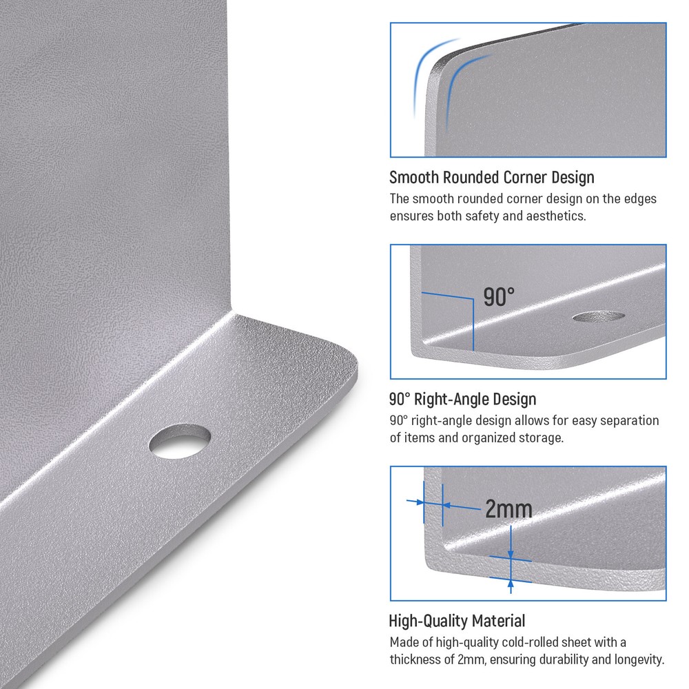 P-SH-Divider-B 5.9" Heightened Version Shelf Divider Shelf Accessories Grey