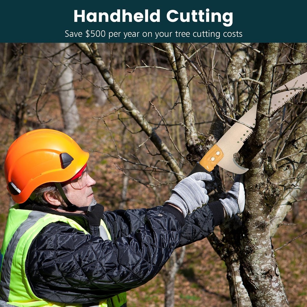 Manual Pole Saws for Tree Trimming 27 FT, Tree Trimmer Long Handle Pruner wit...