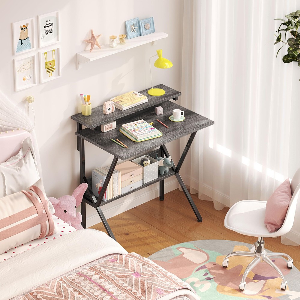 Small Desk, Small Computer Desk for Small Spaces, 27.5 Inch Computer Desk wit...