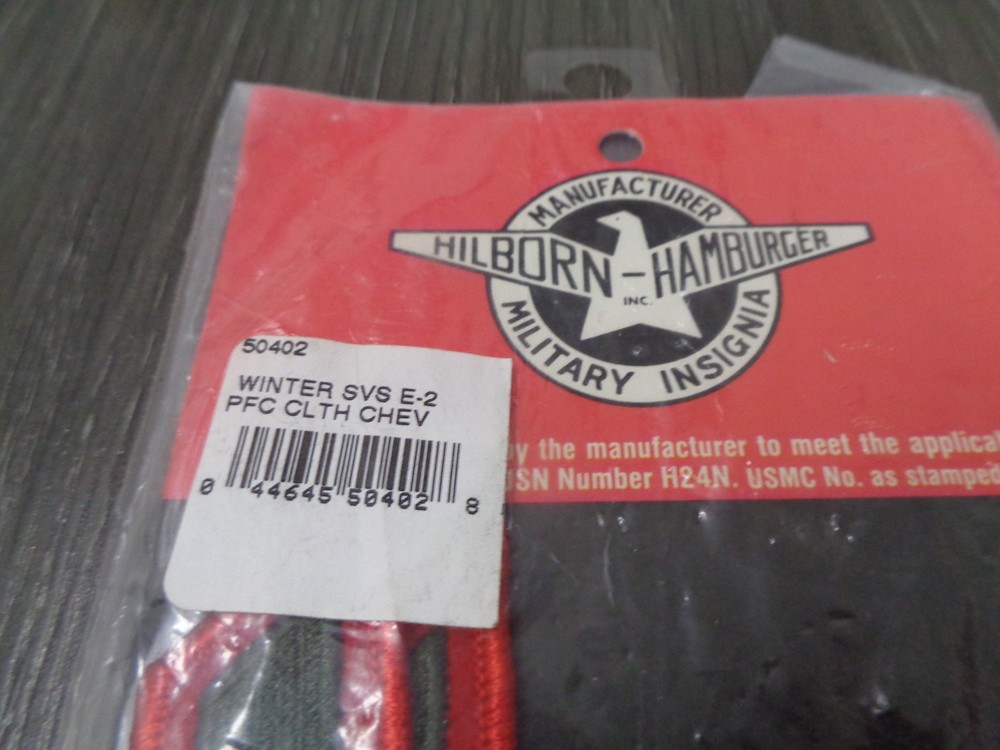 USMC Private First Class E2 Chevrons PATCH set Green / Red Service Alpha HILBORN