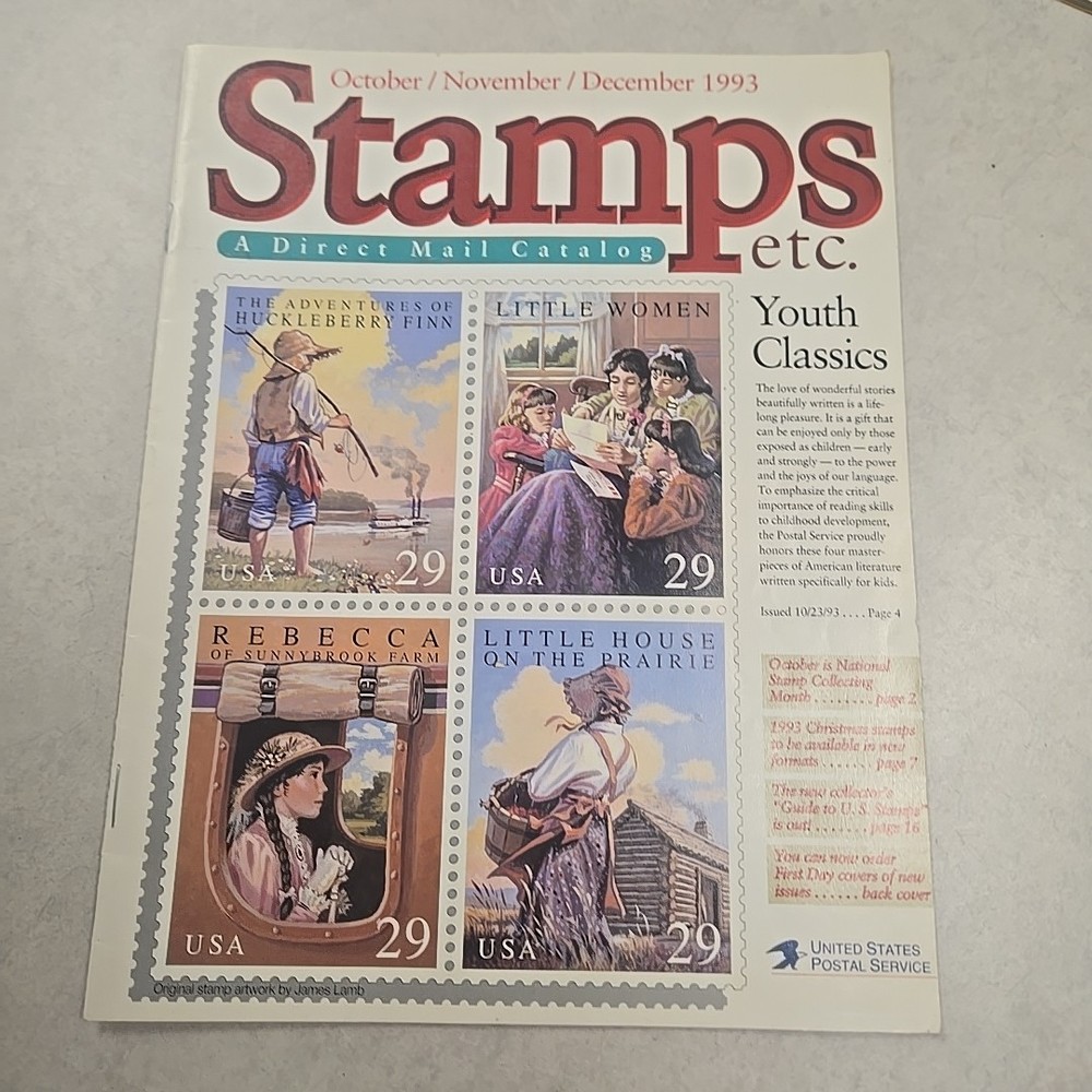 Stamps Etc Direct Mail Catalog November December 1993 USPS