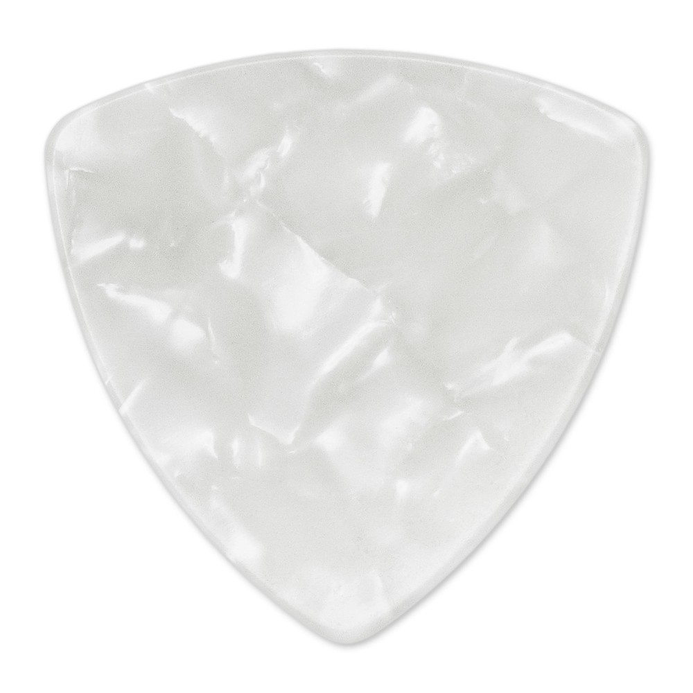 Celluloid White Pearl Guitar Or Bass Pick - 0.46 mm Light - 346 Rounded Triangle