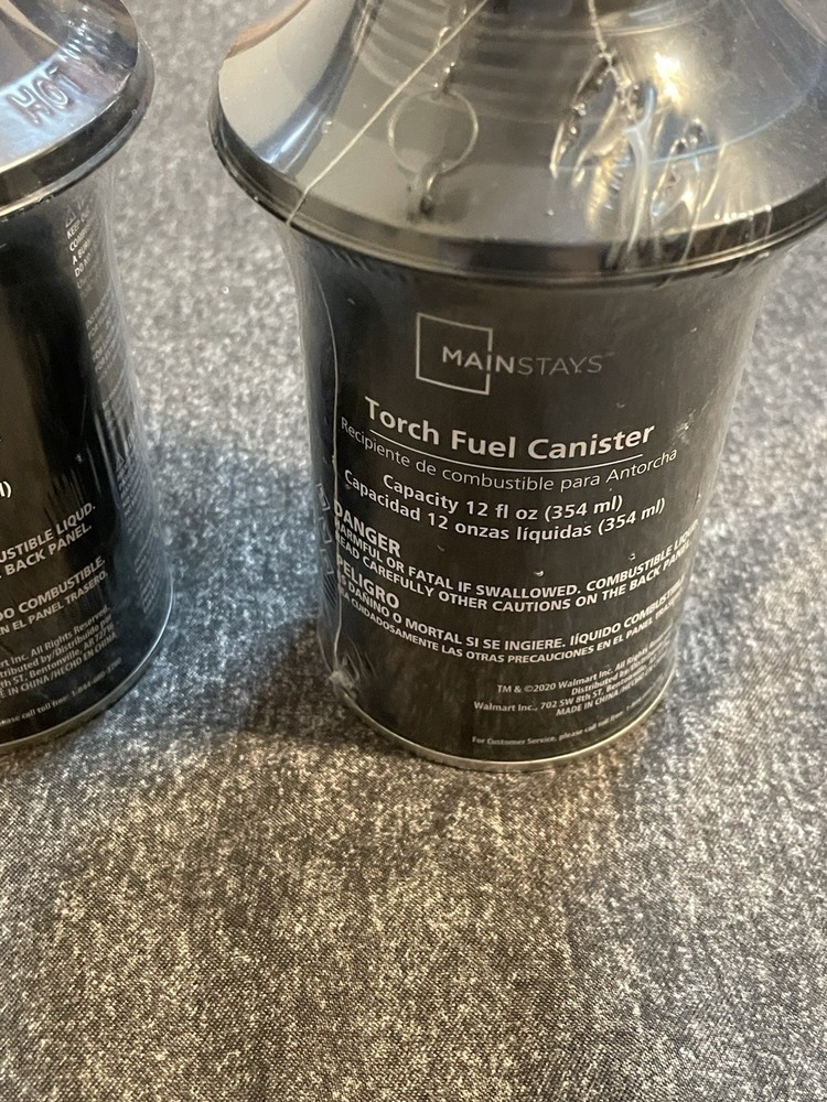 Mainstays Two Empty Torch Fuel Canisters New Unopened