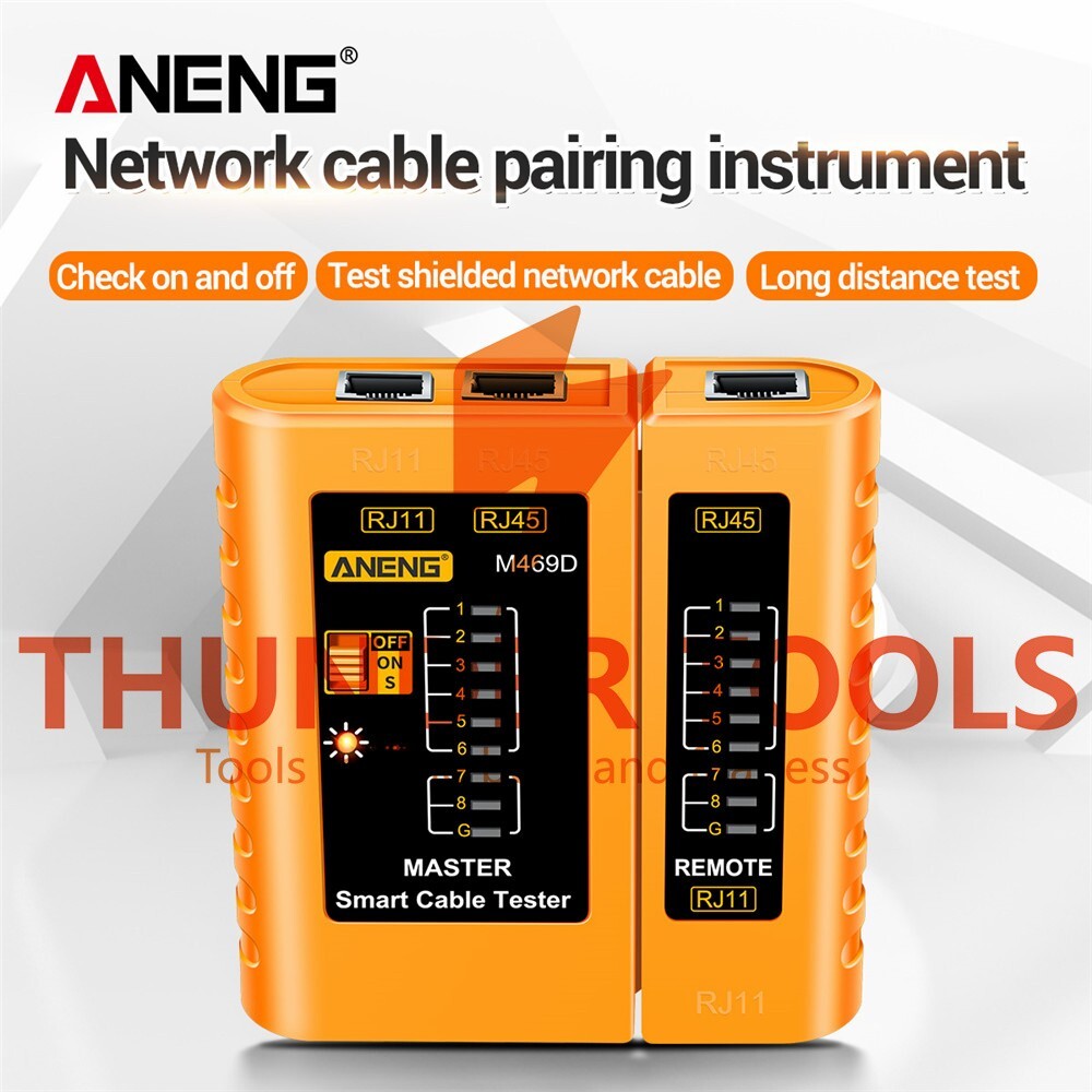 Thunder Tools ANENG M469D Network Cable Tester Pairing Instrument for RJ11