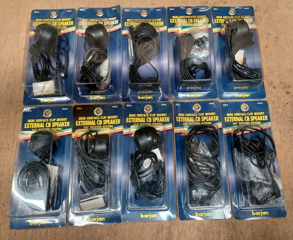 10 BARJAN USA NOS EXTERNAL CB Speaker MINI SURFACE CLIP MOUNT ROTATING