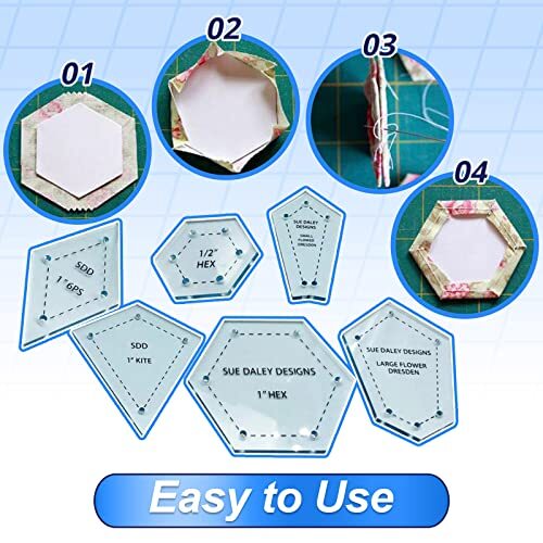 300Pc ASSROTED Acrylic TEMPLATES Quilting Patchwork Piecing Craft for Sewing