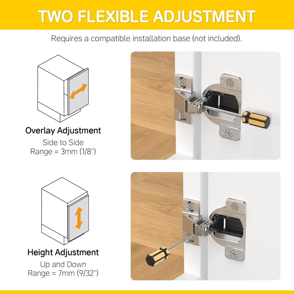 Replacement for Blum 110 Degree Compact 33 Screw on Hinge, Self Closing, 4-Pack