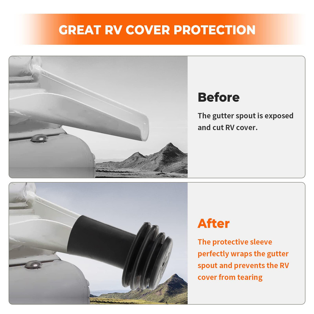4-Pack RV Gutter Spout Caps RV Cover Protector Prevents from Gutter Spout Damage