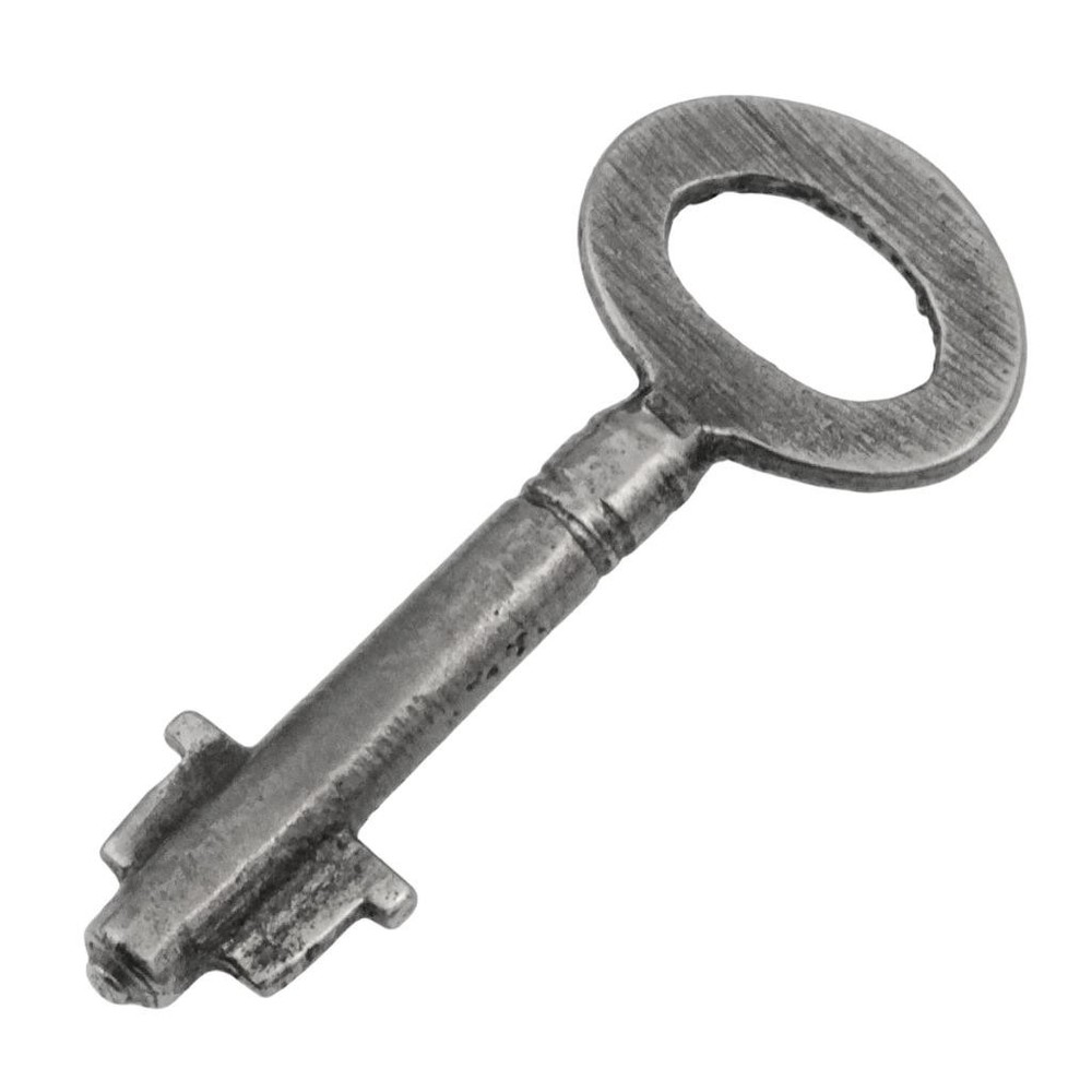 Iron DOUBLE BIT Key with Solid Shaft 1¾" - Antique Key 1920's-1940's - ref.k38