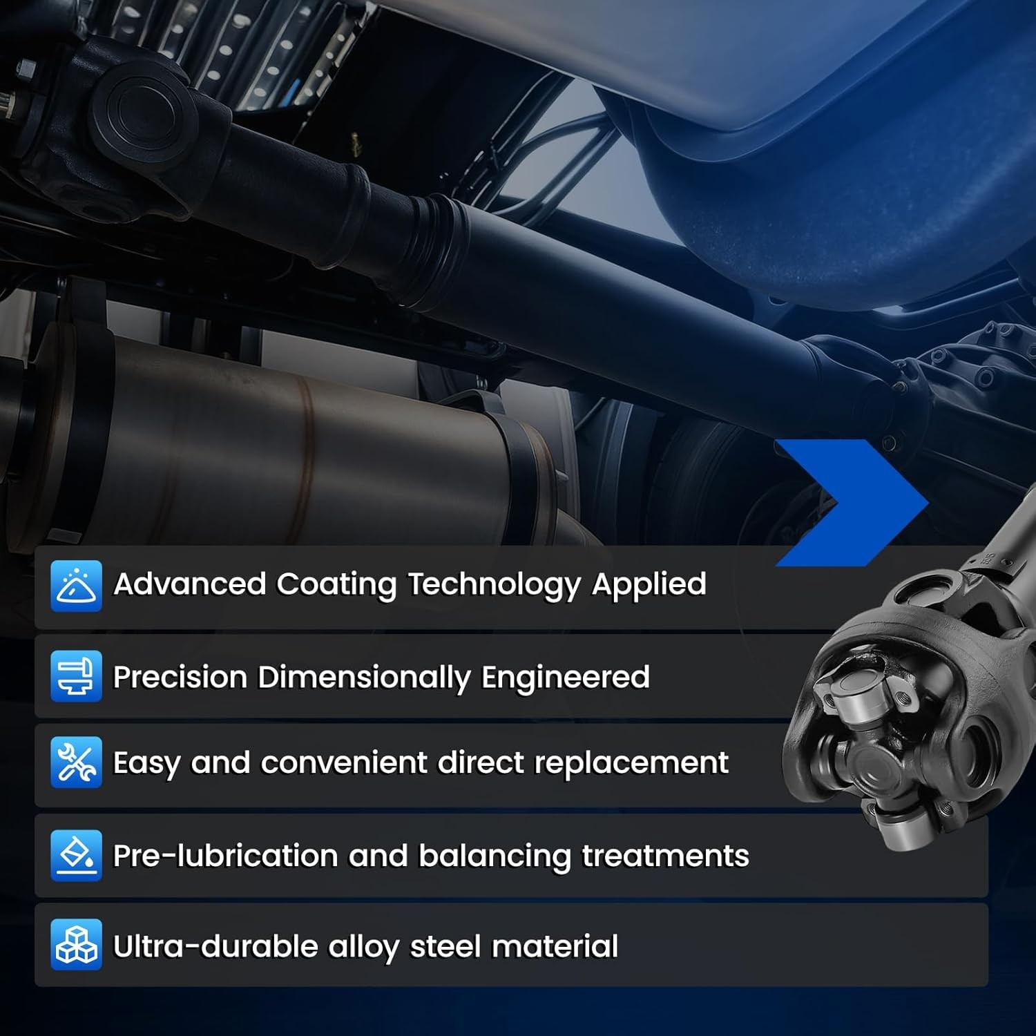 936-085 Rear Drive Shaft Assembly - Compatible with 1997-2006 Jeep Wrangler -...