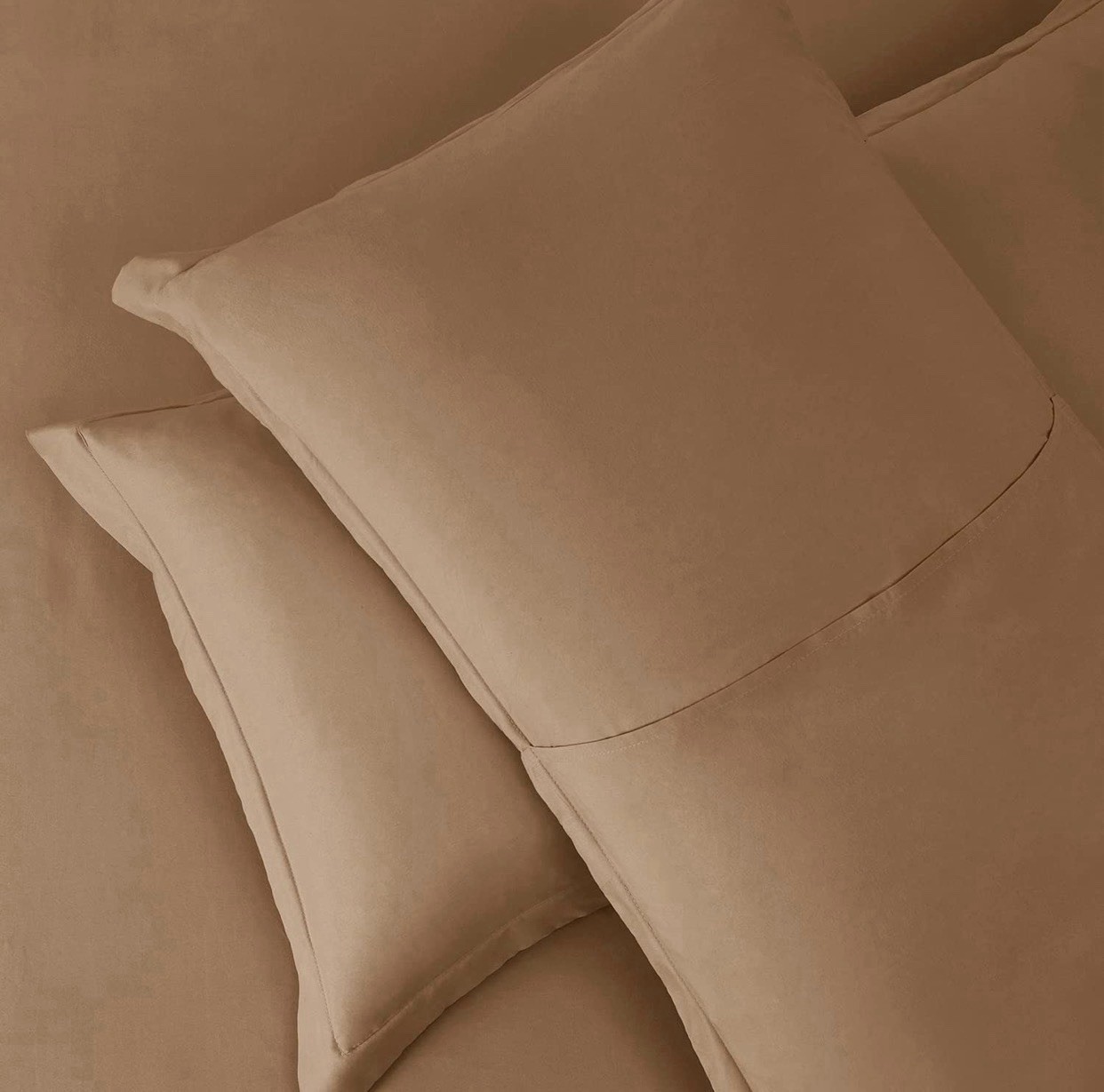 Mocha Brown Duvet Cover | Queen Size - 90” x 90” | 3 Piece Bedding Set