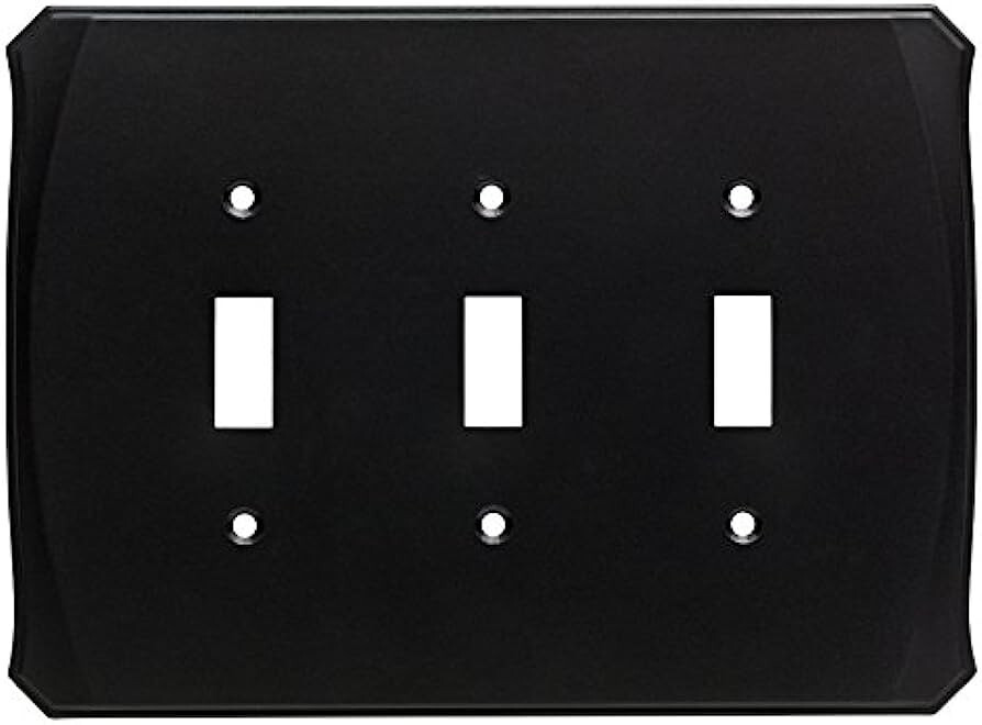 Serene Triple Switch Wall Plate Flat Black