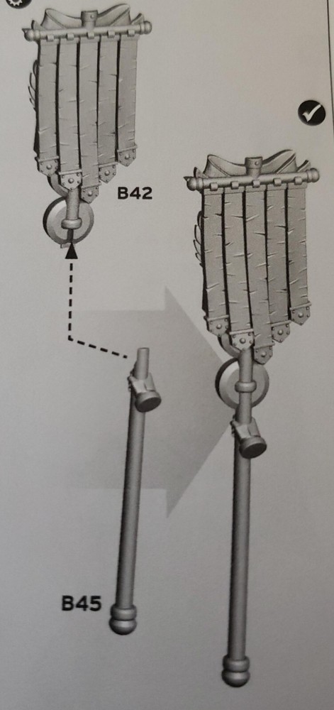 Warhammer 30K Space Marine Bits Mark III Command Squad Icon Standard W Pole