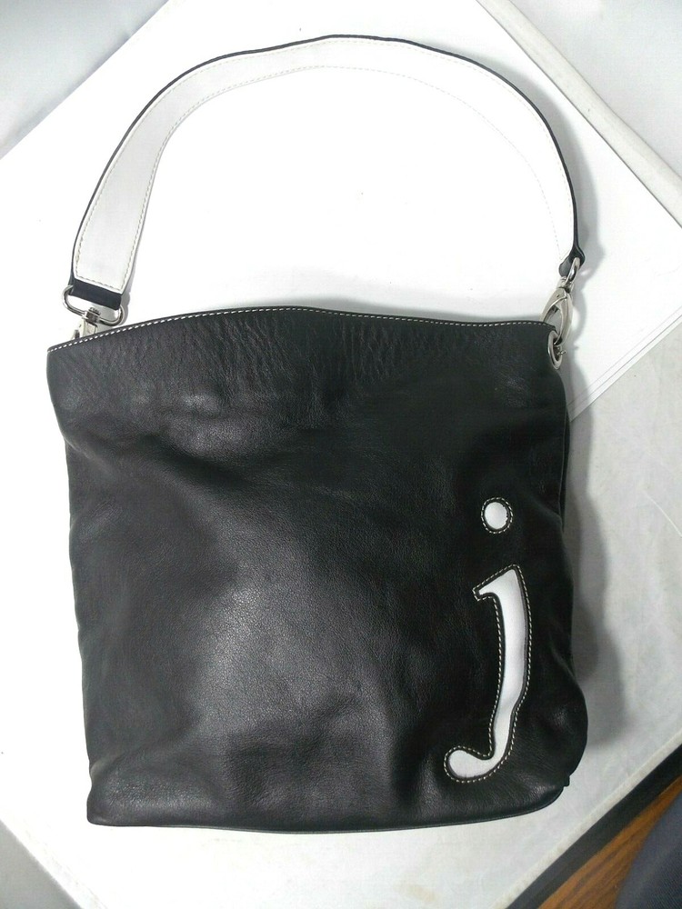 Giani Bernini Soft Black Leather Handbag with "J "