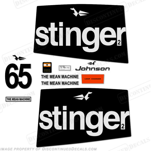 Fits Johnson 1973 Stinger 65hp Decals