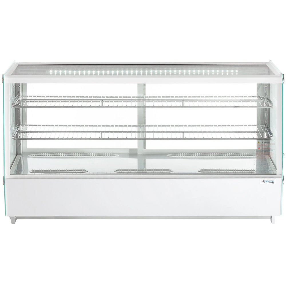 48" White Refrigerated Square Countertop Bakery Display Case with LED Lighting