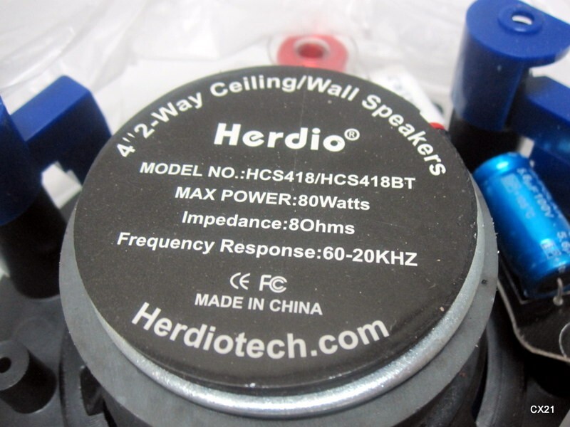 NO HARDWARE Herdio Speaker HCS418BT 4” Ceiling Speaker 80 Watt