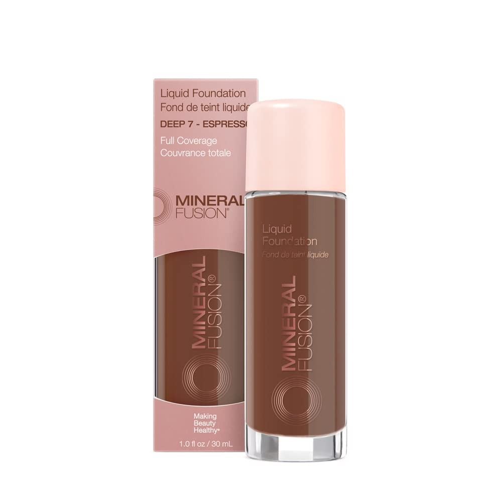 Mineral Fusion Full Coverage Liquid Foundation Deep 7 Matte 1 fl. oz
