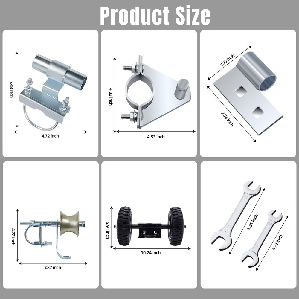 Rolling Gate Hardware Kit for Chain Link Gate Sliding Gate Hardware, Suitable fo
