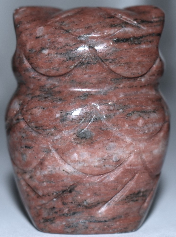 Pretty Brecciated Red Jasper Owl 2"/103 Grams