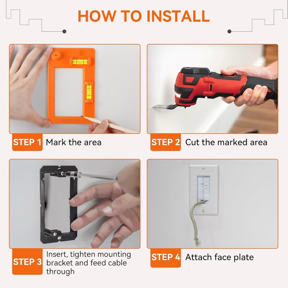 Professional Low Voltage Mounting Template for Precise Drywall Installations