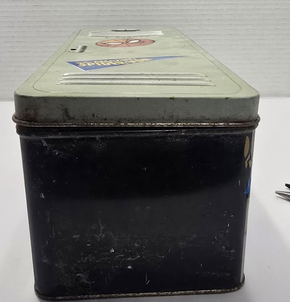 Marvel Amazing Spiderman Tin Type Locker-2000 - No Handle & Some Rust. 12x4x4