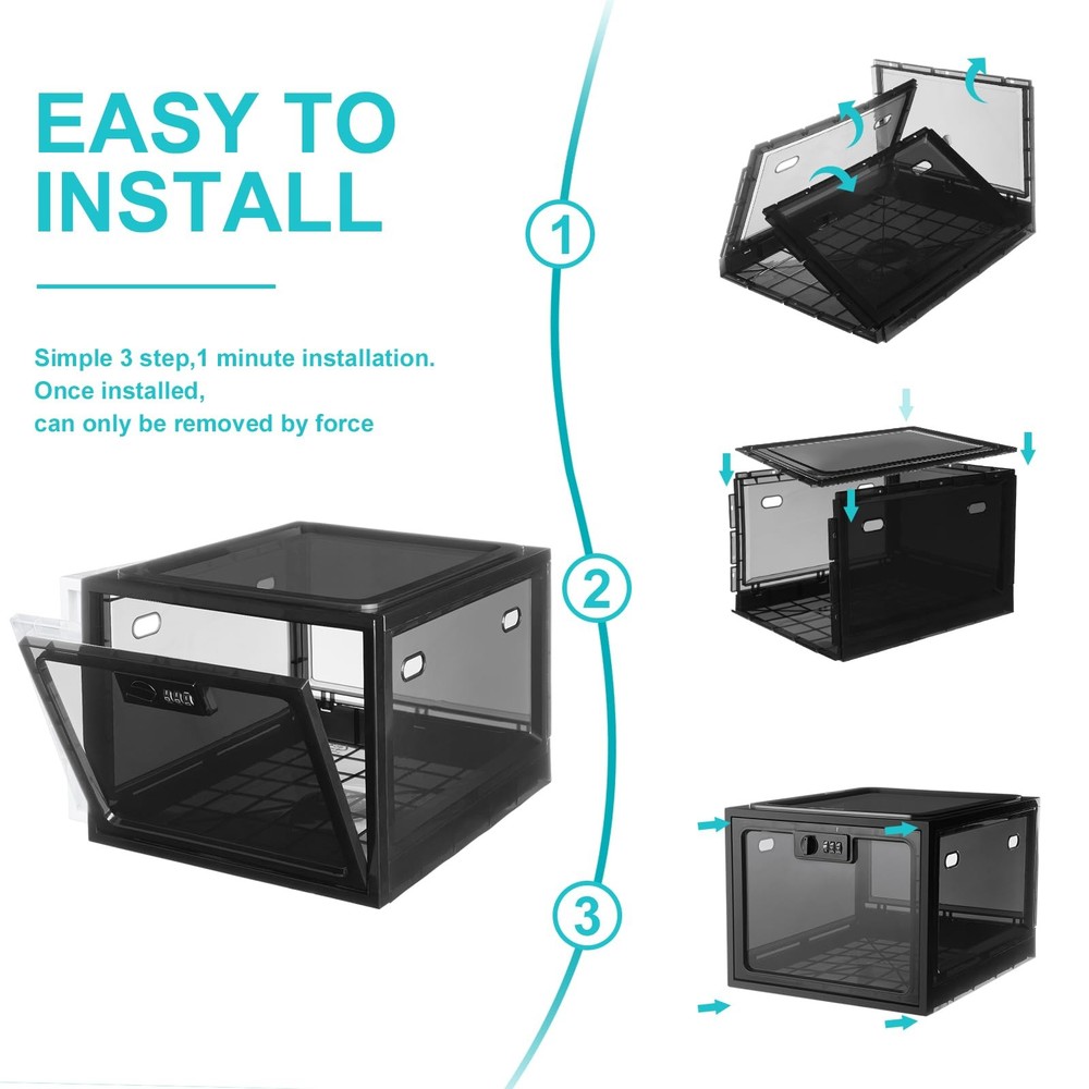 Combination Lock Boxes for Personal Items, Lockable Storage for Office Locker...