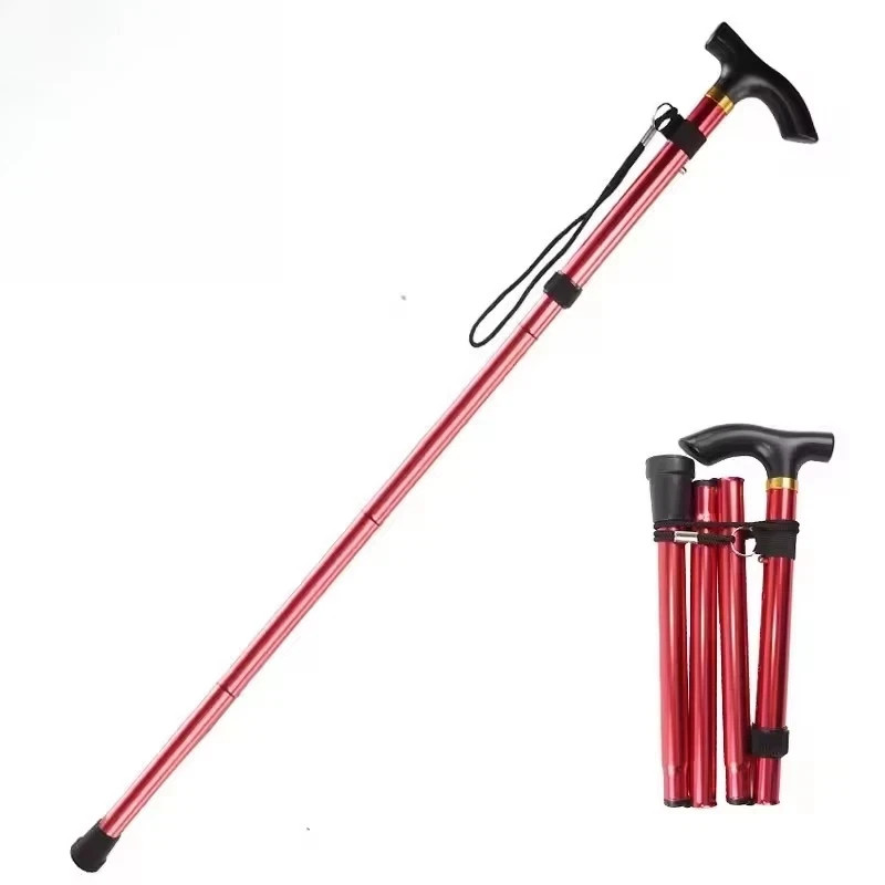 Lightweight Easy Folding Aluminium Walking Stick Cane, Height Adjustable