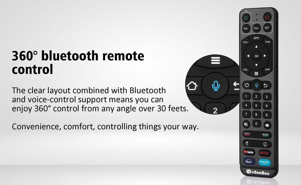 Genuine vSeeBox V2 Pro Bluetooth & Voice Control Replacement Remote Control OEM