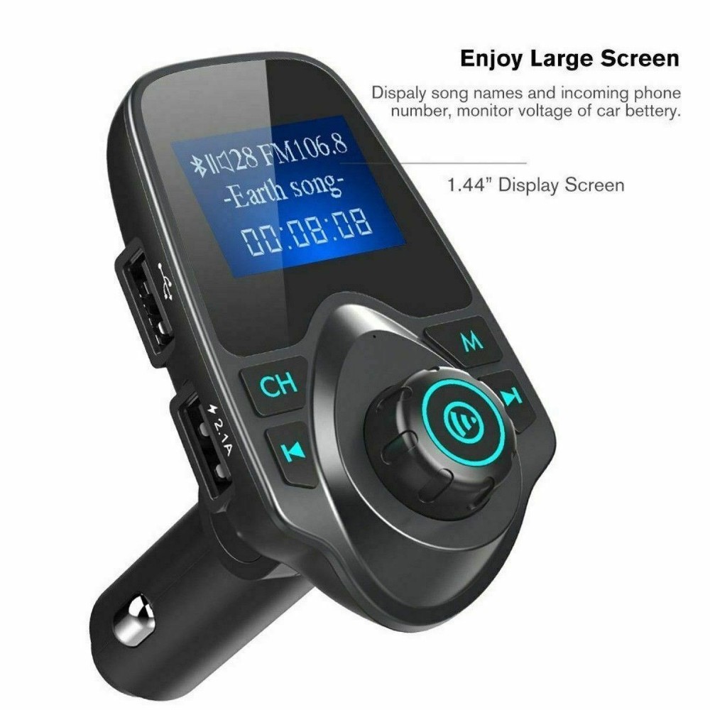 Bluetooth Wireless Car AUX Stereo Audio Receiver FM Radio Adapter USB Charger SD