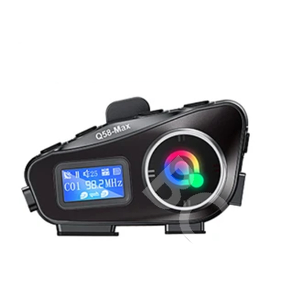 Bluetooth Headset Intercom Motorcycle Helmet Module LCD Display Waterproof