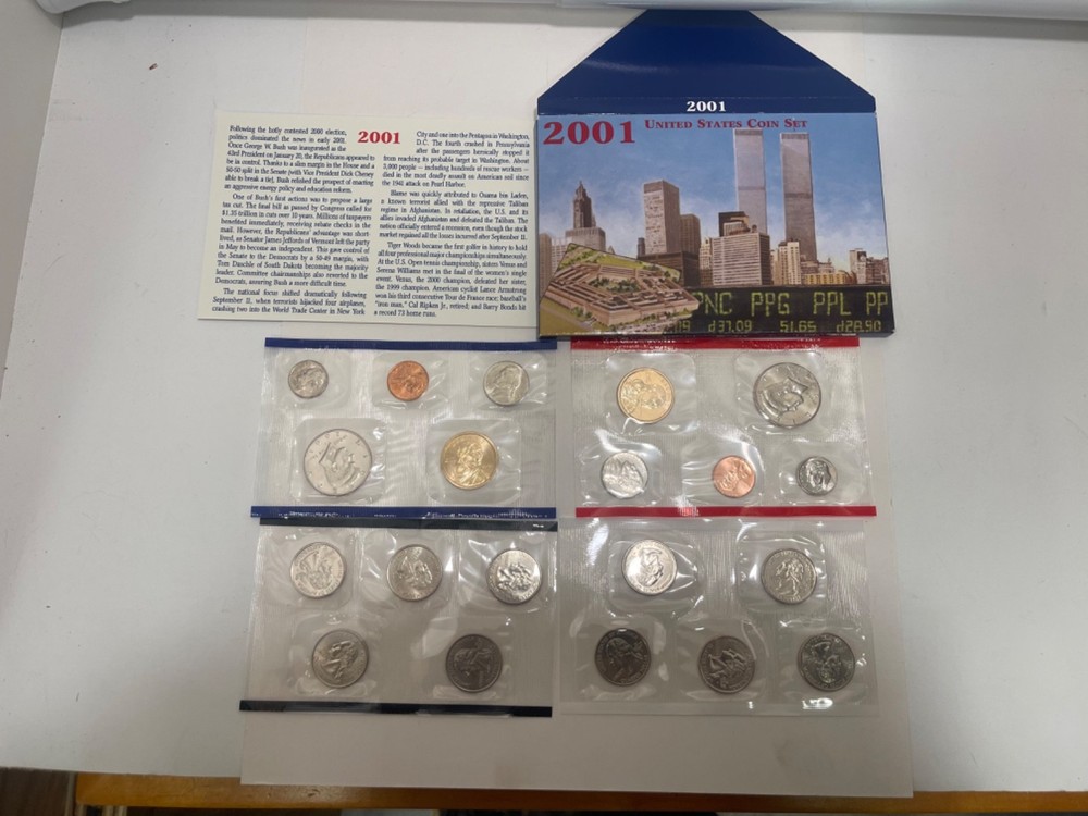 2001 US Mint Uncirculated 20 Coins State Quarters